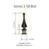 Pack of 50 Each for 5/8” Black Plastic Finial Tops