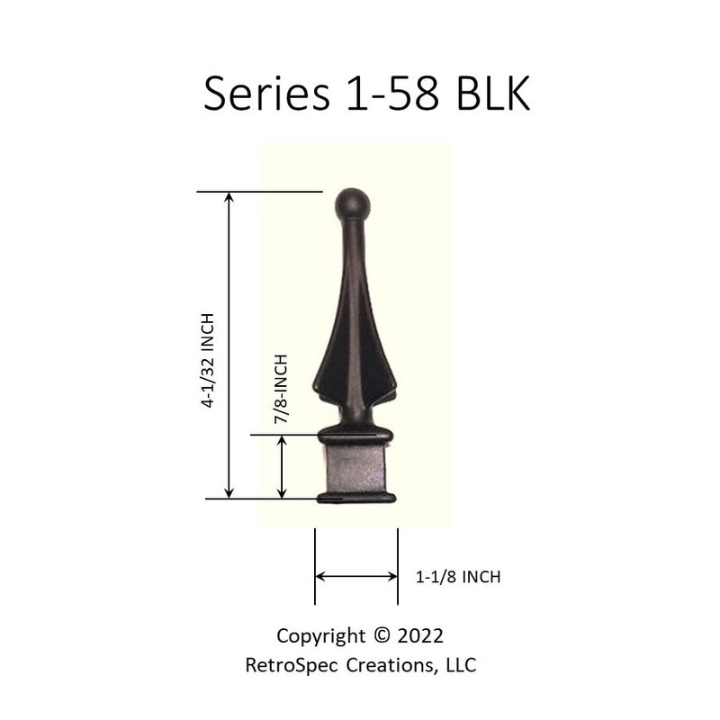 Pack of 50 Each for 5/8” Black Plastic Finial Tops