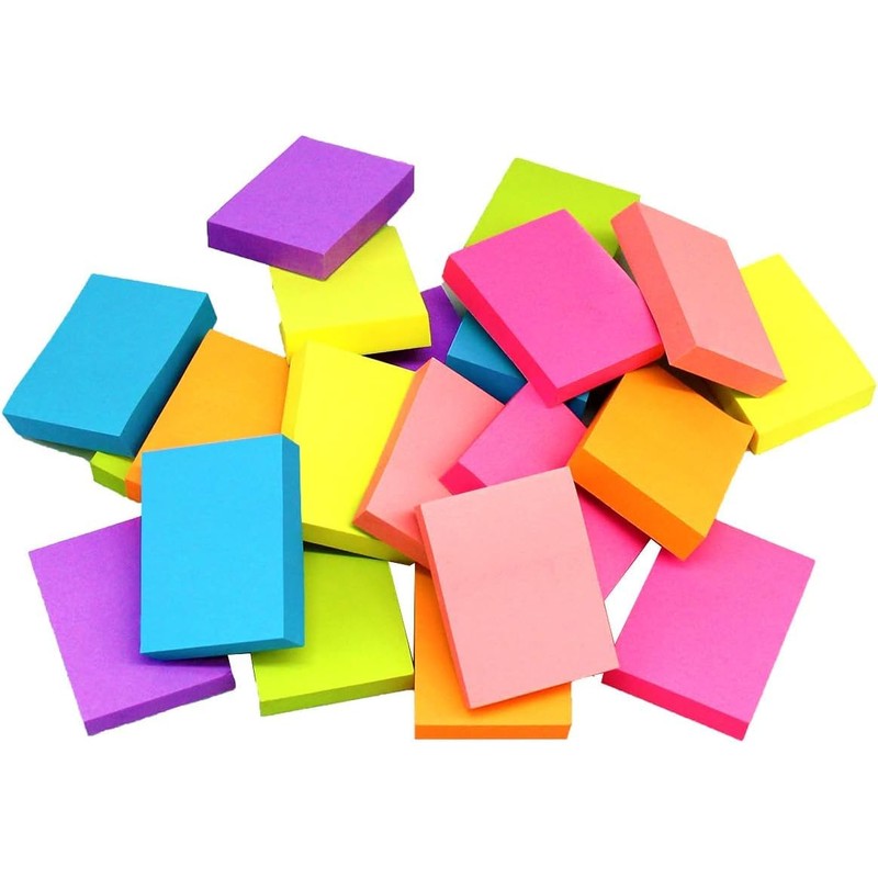 Sticky Notes 1.5x2 inch Bright Colors Self-Stick Pads 24 Pads/Pack