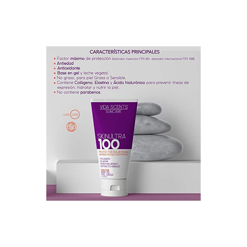 VIDA SCENTS | Protector Solar SKINULTRA 100 con acido hialuronico