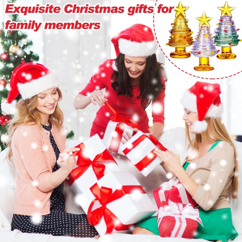 Vercraft 6 Pcs Mini Christmas Tree Glass Ornaments Small Glass