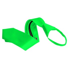 Romario Manzini Men's Zipper Tie Neckwear Collection - Lime Green