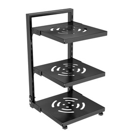 AIYoo Pots and Pans Organizer for Cabinet Black Adjustable 3 Tier Pot Organizer Rack Under Sink or Floating Shelf Heavy Duty Kitchen Storage Organizers Pot Lid Organizer