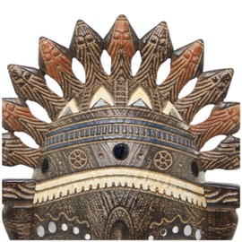 Deco 79 Polystone Mask Primitive African Sculpture, 8" x 6" x 22", Brown