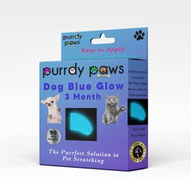 Purrdy Paws 3 Month Supply Soft Nail Caps for Dog Claws Blue Glow-in-The-Dark Medium