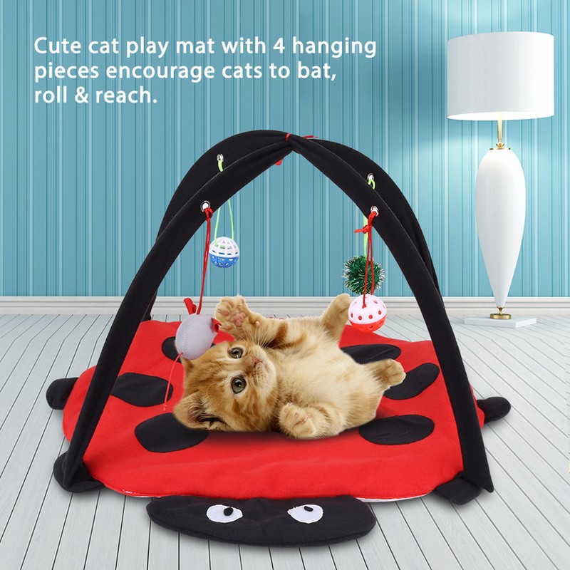 Foldable Cat Activity Play Mat Tent Multifunction Pet Bed with