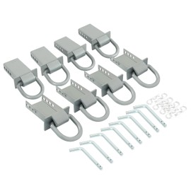 ALMULOO Adjustable Trailer Stake Pocket D Rings Compatible with Standard 2" x 4" Stake Pockets Tie Down Heavy Duty Removable D-Ring for Utility Trailers & Flatbeds w/Hitch Pin - 8Pcs