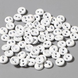 50Pcs White Mini Round Tiny Buttons Sewing Doll Clothes Making Button,2 Holes Resin Buttons for DIY Crafts, Scrapbooking,Sewing Fasteners Sewing Notions and Supplies (3mm),Fasteners,Sewing Buttons