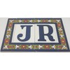 Spanish Floral Letter Ceramic Tiles with Frame - Letter A