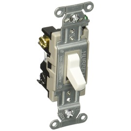 Hubbell CSB320W Commercial Specification Switch, 3 Way, 20 amp, 120/277V, Back and Side Wiring, White (Pack of 10)