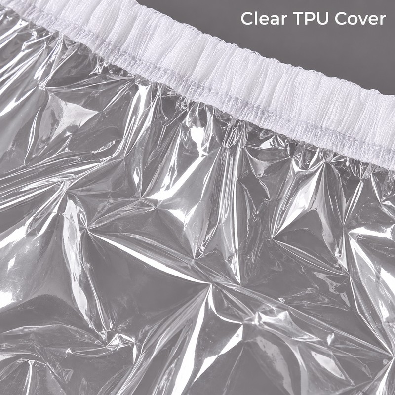 Reusable Waterproof TPU Adult Diaper Cover Pants, Clear/Frosted, S–XXL