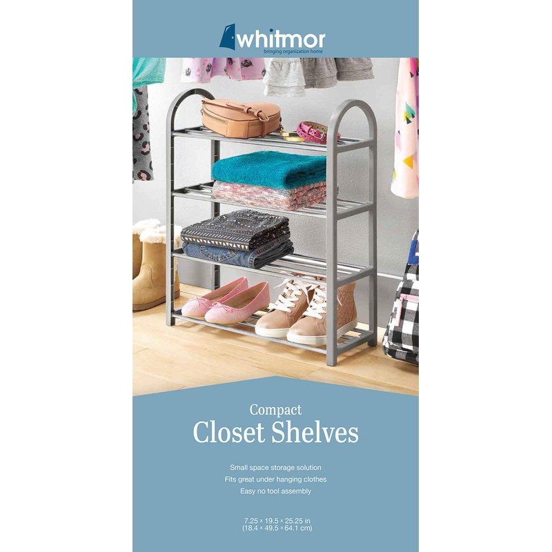 Whitmor 4-Tier Compact Closet Shelves - Gray