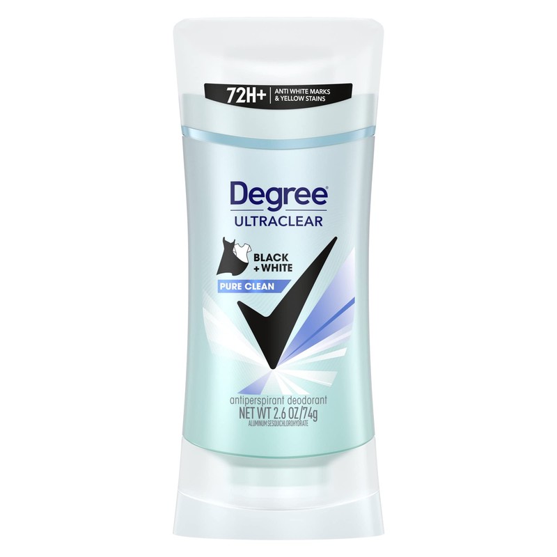 Degree UltraClear Black+White Pure Clean Antiperspirant Deodorant Stick, 2.6 oz