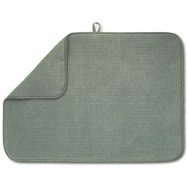 Bellemain XXL Dish Mat 16" x 18" Microfiber Dish Drying Mat, Super absorbent (Green)