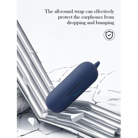 Case for Raycon Open Earbuds True Wireless Bluetooth Headphones,Soft Protective,BOVUGAC Silicone Case Cover with Keychain & Cleaning Kit & Lanyard for Raycon Open Earbuds-Blue