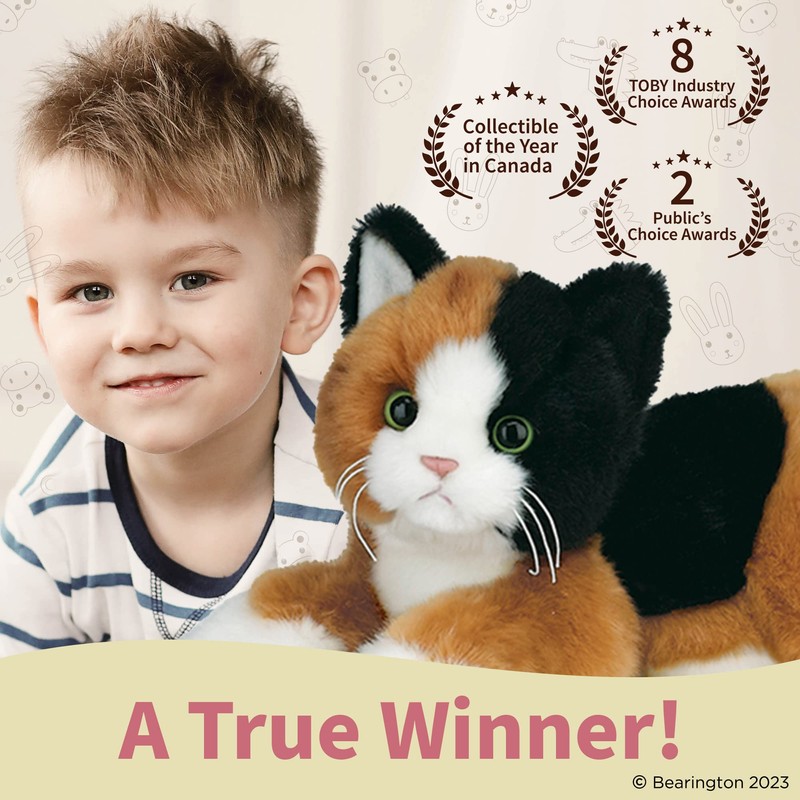 Bearington Callie Plush Stuffed Animal Calico Cat, Kitten 15 inch