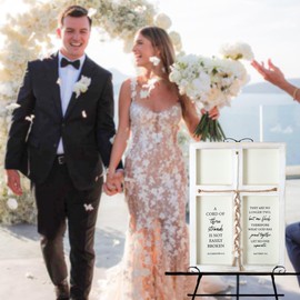 A Cord of Three Strands Wedding Sign,17x23in Marriage Devotional for Couples, Wedding Ceremony Sign For Couple, Anniversary Ideas for Couple (Washwhite, 17 * 23)