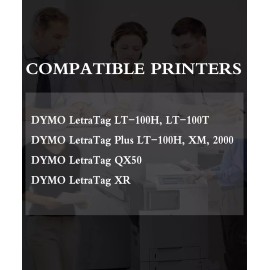 For Dymo 6-Pack label maker refills 91331 S0721660 for Dymo LetraTag LT-100T QX50