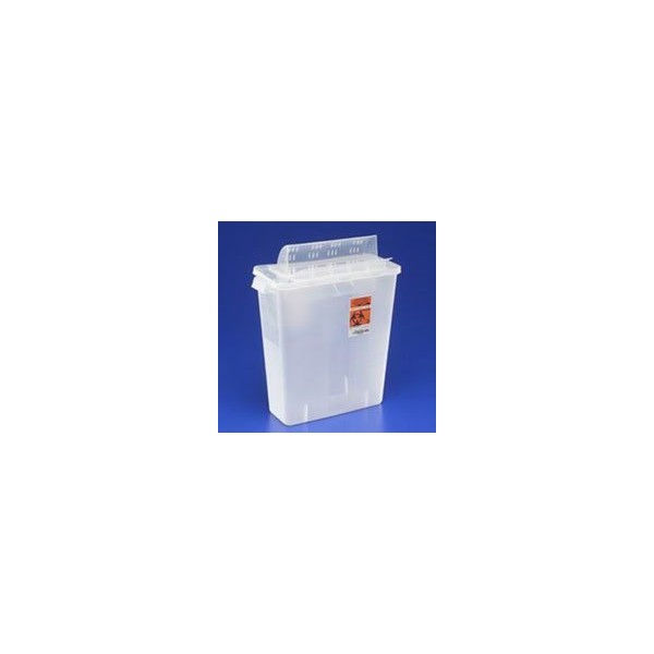PT# 851301 Container Sharps In-Room Transparent Always-Open Lid Red 5qt