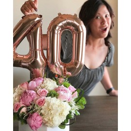 Lepep 40 cm Rose Gold Balloons Numbers from 0 to 9 Letters from A to Z Party Decoration Balloons for Birthday Baby Shower Bridal Shower Wedding Prom Foil Balloons Decoration (Number 4)
