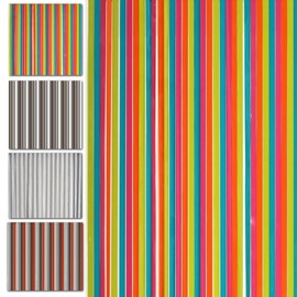 MadeInNature, Door Curtain with Plastic Straps for Indoor and Outdoor Use Width 90 cm x Length 220 cm Choice of Colours (Multi-Colour)
