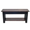 Red Mahogany and Black Bench with Shelf (36)