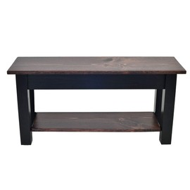 Red Mahogany and Black Bench with Shelf (36)