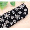 Matsumi Kogei Fan Holder, Inden Flower/White, 9.3 inches (23.5 cm)