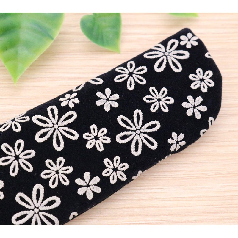 Matsumi Kogei Fan Holder, Inden Flower/White, 9.3 inches (23.5 cm)