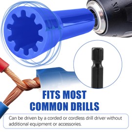 2Pcs Wire Twister Tool, Wire Twisting Spinner, Wire Nut Driver with 1/4" Chuck, Wire Connector Socket, Wire Cap Nut Twister for Wire and Man Drill (Blue)