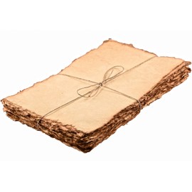 Watercolor Paper - 9.5 X 12 inches - Mixed Media Watercolor Paper - 150 GSM Thick Deckle Edge Virgin Cotton Handmade Paper - Vintage Toned