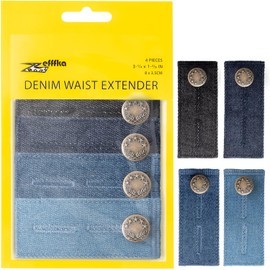 ZEFFFKA Botón Extensor de Cintura de Denim para Jeans y Faldas Cómodos Botones de Metal 4 piezas Colores Surtidos