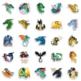 50Pcs Fire Dragon Stickers Fantasy Dragons Water Bottle Stickers for Kids Vinyl Laptop Kids Stickers Pack, Kids Classroom Prizes for Elementary Students (Dragon)
