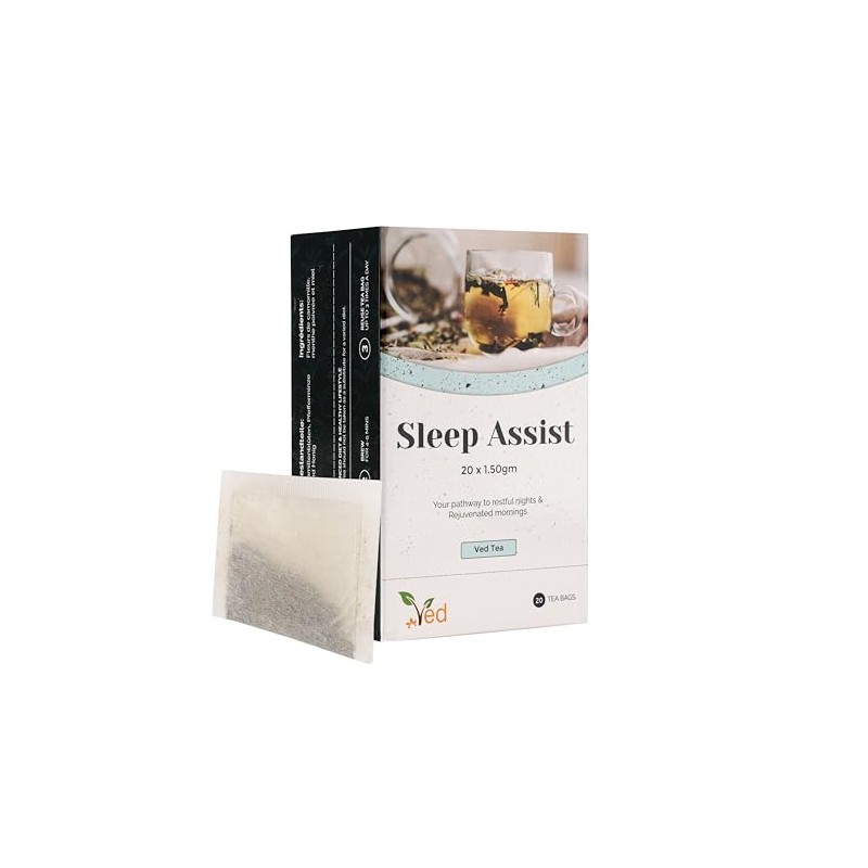 Ved Sleep Assist Herbal Tea Relaxing Bedtime Blend for Deep