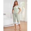 Namatime Womens Cotton Pajama Set Stripe 2 Piece Lounge Set