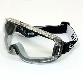 Bolle PILOPSI Pilot Glasses and Vented Anti-Scratch Frame, Clear/Black/Orange