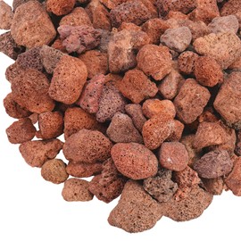 GasSaf 10 Pounds Red Lava Rocks for Fire Pit, Gas Fireplace, Gas Fire Tables, Gas Log Set, Fire Bowls, Decorative Landscaping Rocks for Indoor and Outdoor (1.2-2 Inch)