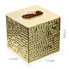 MyGift Modern Hammered Brass Tone Metal Cube Facial Tissue Box