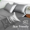 LIFCOM Satin Pillowcase for Hair and Skin,Queen Dark Grey 20x30
