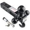 TOPTOW 64181L Trailer Receiver Hitch Triple Ball Mount with Hook,