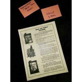 CALLIE REPRODUCTION 3 REEL CAILLE BACK DOOR INSTRUCTION SHEET ANTIQUE SLOT MACHINE