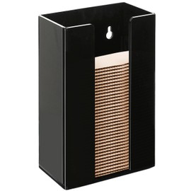 Baosia Coffee Cup Sleeve Organizer Rack-Acrylic Collar Holder Storage for Disposable Kraft Paper Cup Sleeves,Coffee Shop/Home/Kitchen Organization,Countertop or Wall Mount(Black)