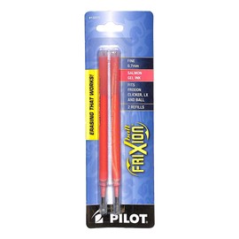 PILOT FriXion Gel Ink Refills For Clicker, LX & Ball Pens, Fine Point (0.7mm), Salmon Ink, 2-Pack (15511)