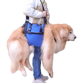 Dog Carry Sling, Emergency Backpack Pet Legs Support & Rehabilitation Dog Lift Harness for Large Dogs, Dog Carrier for Senior Dogs Joint Injuries, Arthritis, Up and Down Stairs (Blue, XL)
