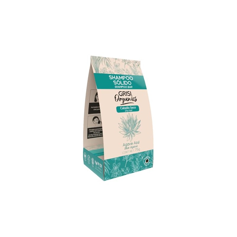 Shampoo Sólido Agave Azul para Cabello Seco, 75gr