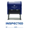 INSPECTED By Date Self Inking Rubber Stamp (Blue Ink) -