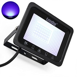 EXTRASTAR LED Spotlight 30 W Outdoor 2400 LM Super Bright Coloured Outdoor Spotlight, IP65 Waterproof LED Floodlight, Outdoor Lamp for Backyard, Driveway, Doors, Garage, Hallway, Garden (Blue)