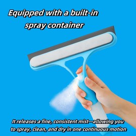 3 in 1 Window Cleaning Scraper，3 in 1 Spray Squeegee， Multifunctional Glass Cleaner Tool with Microfiber Pad for Home, Car, Mirrors, and Shower Surfaces (White)