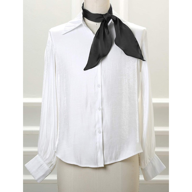 Allegra K Women's Ribbon Scarf, Neckerchief, Solid, Thin Belt, Hair