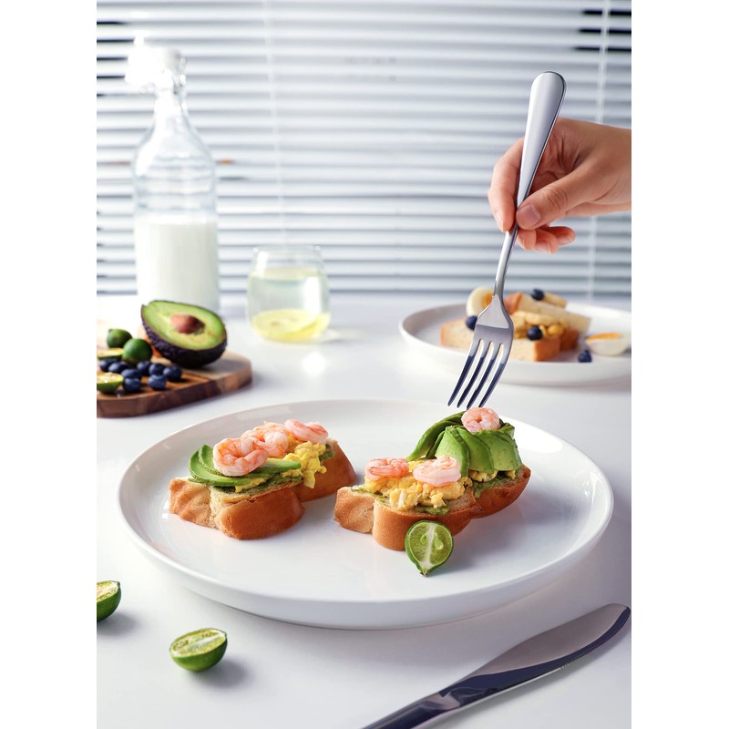 Sweese Porcelain White Dinner Plates Set of 6, 10 Inch
